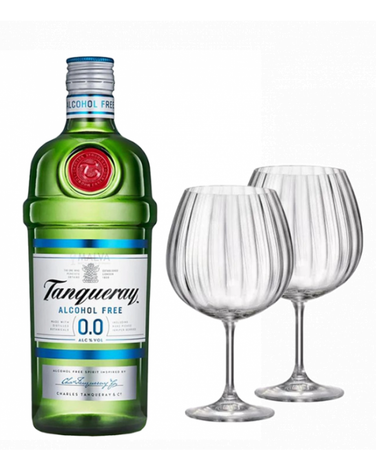 Джин Танкерей 0% с 2 бр. чаши за джин Бохемия