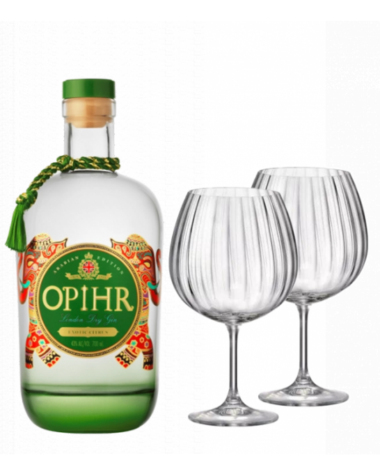 Джин Опир Екзотичен Цитрус 43% + 2 бр. чаши Bohemia GIN