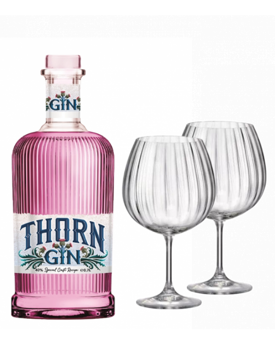 Джин Торн Розов 0.7л + 2 бр. чаши Bohemia GIN