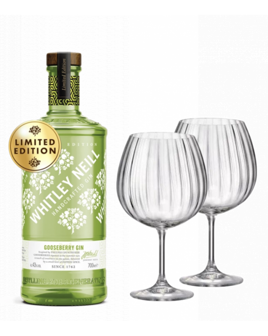 Джин Уитли Цариградско Грозде 43% + 2 бр. чаши Bohemia GIN