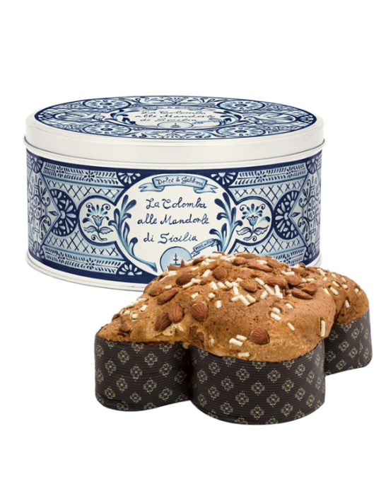 Dolce Gabbana Fiasconaro Панетоне "Alle mandorle di Sicilia" синя кутия