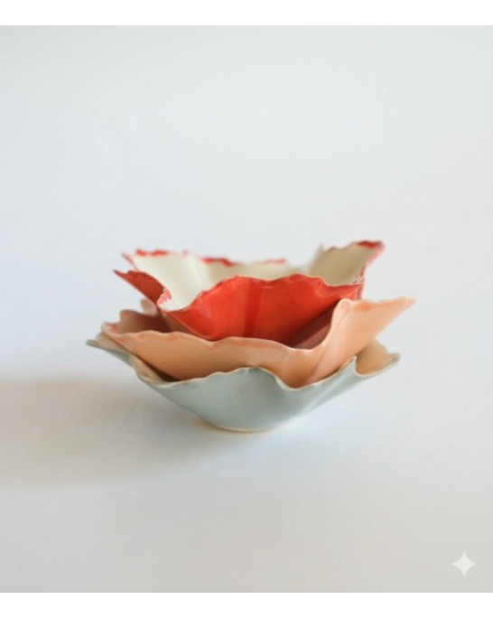 Pottery & Poetry Bowl Blossom Scarlet Red