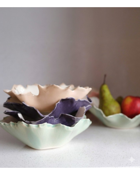Pottery & Poetry Bowl Blossom Aubergine
