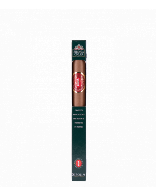 Grappa Barbera Sibona in cigar packaging