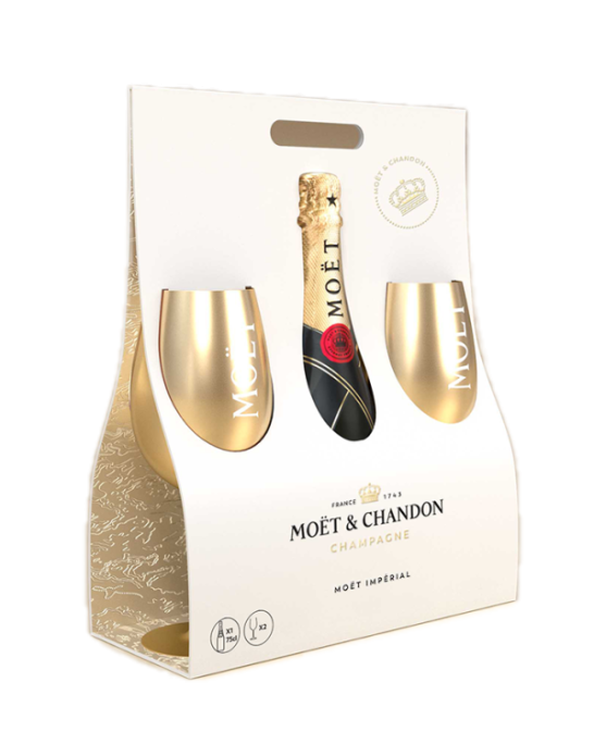 Moët & Chandon Imperial Brut 0.75 - 2 golden glasses