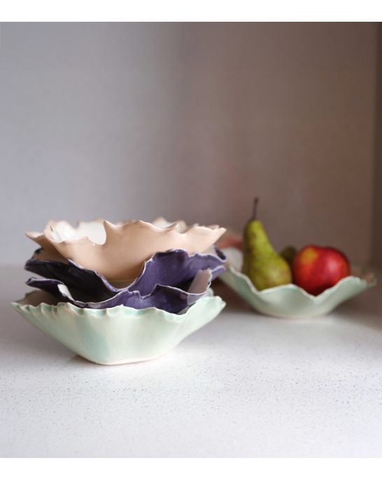 Pottery & Poetry Bowl Blossom Aubergine