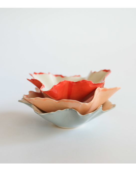 Pottery & Poetry Bowl Blossom Scarlet Red