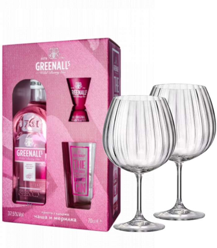 Джин Greenall's Горски Плодове с 2 бр. чаши Bohemia GIN