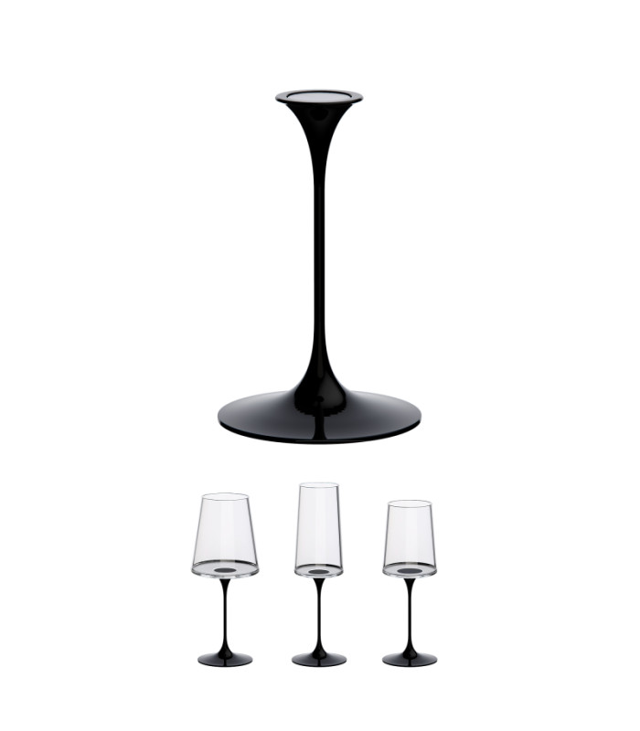 Split Glass Black Stem