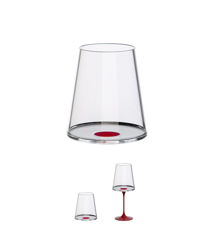 Split Glass Tumbler Red wine cup - Green - pack of 2