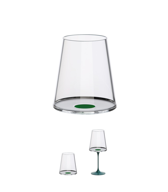 Чаша за червено вино Trebonn Split Glass tumbler Зелена 2 бр.