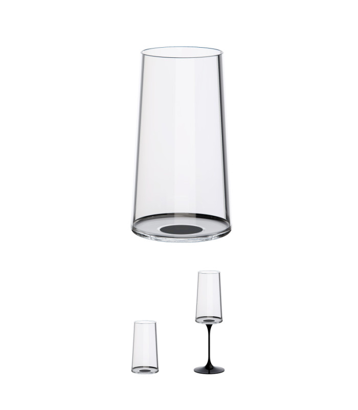Висока чаша Flute Split Glass tumbler черна 2 бр.