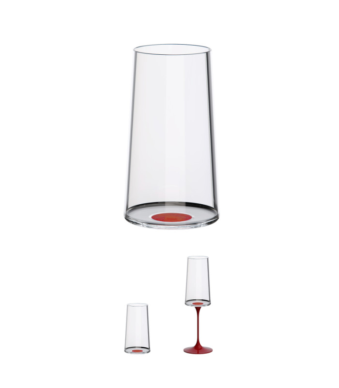 Split Glass Red Stem