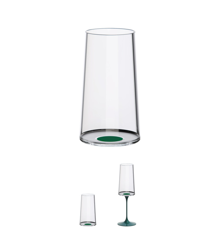 Висока чаша Flute Split Glass tumbler зелена 2 бр.
