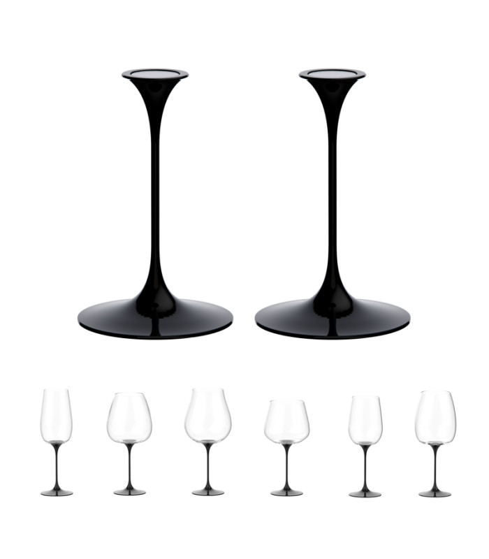 Чаша Split Glass Trebonn Collezione Stem черна 2 бр.