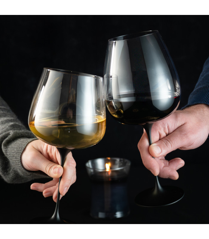 Чаша Split Glass Trebonn Collezione Stem черна 2 бр.