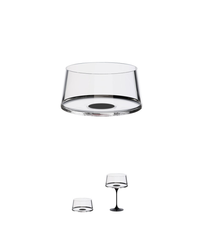 Чаша за шампанско Split Glass Trebonn черна 2 бр.