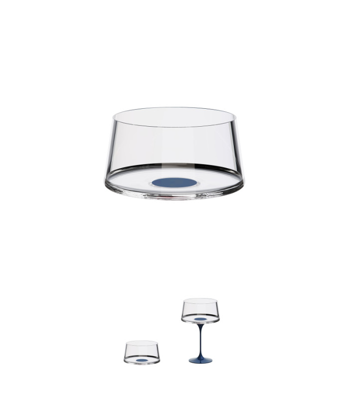Чаша за шампанско Split Glass Trebonn синя 2 бр.