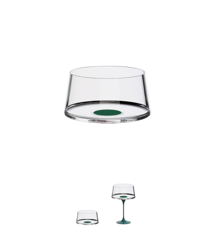 Чаша за шампанско Split Glass Trebonn зелена 2 бр.