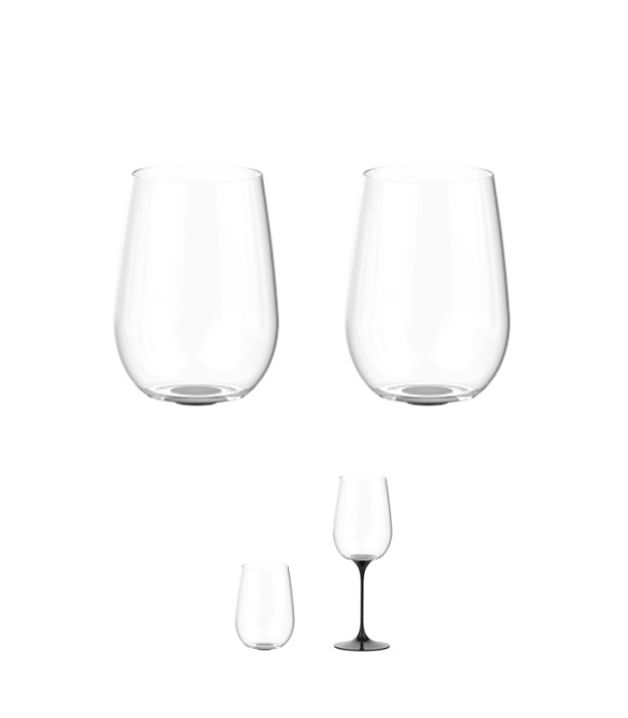 Чаша Split Glass Trebonn Collezione Cinque terre черна 2 бр.