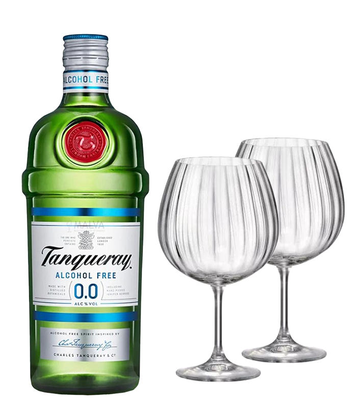 Джин Танкерей 0% с 2 бр. чаши за джин Бохемия