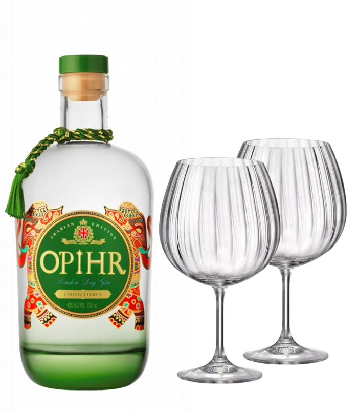 Джин Опир Екзотичен Цитрус 43% + 2 бр. чаши Bohemia GIN