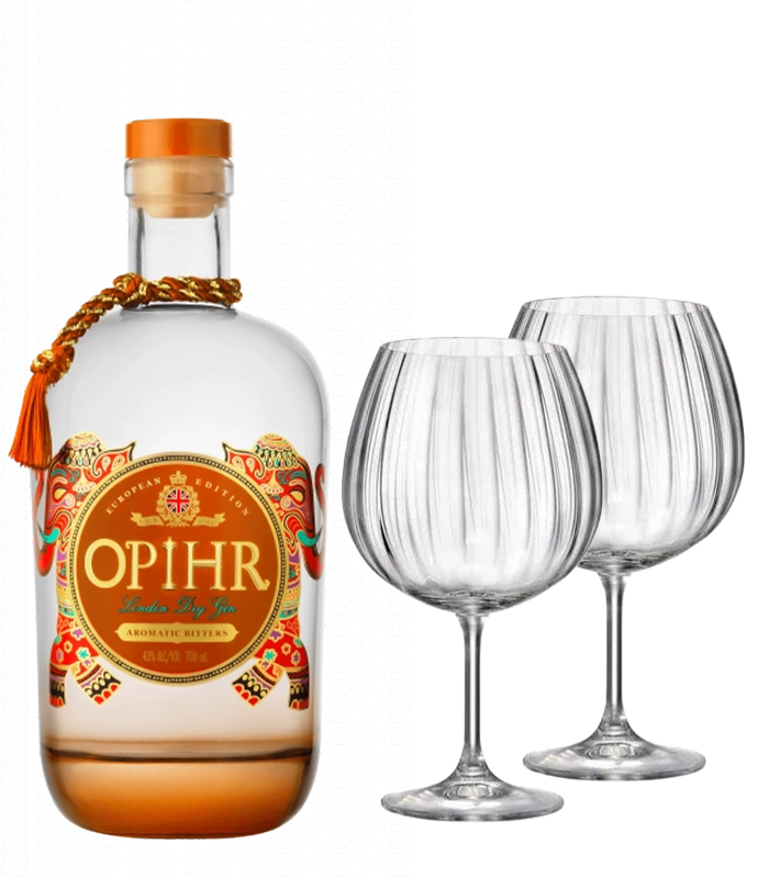 Джин Опир Ароматен Битер 43% + 2 бр. чаши Bohemia GIN