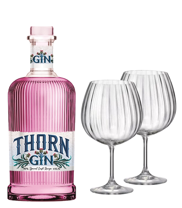 Джин Торн Розов 0.7л + 2 бр. чаши Bohemia GIN