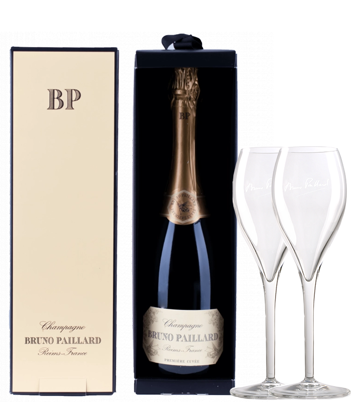 Шампан Бруно Паяр Премиер Кюве в специална опаковка + подарък 2 чаши