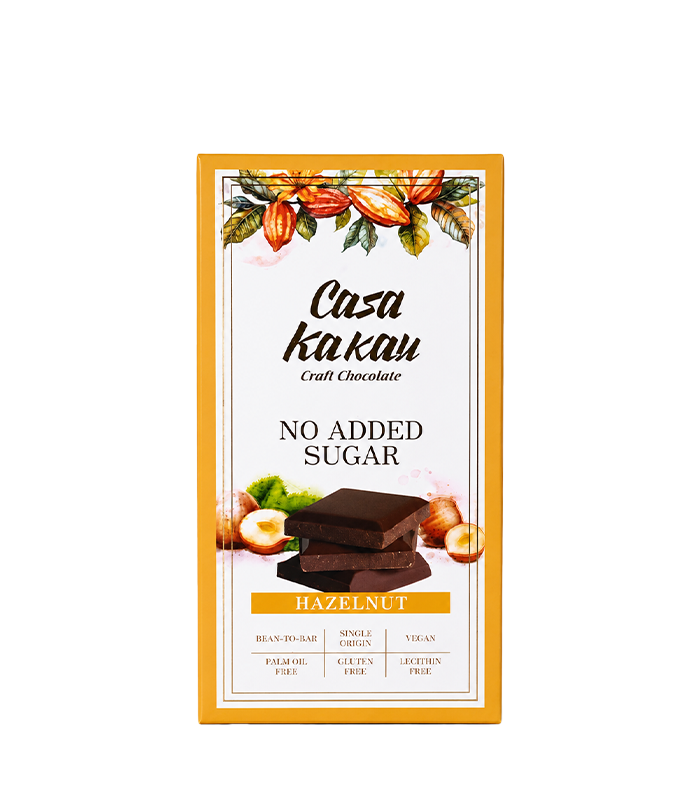 Casa Kakau Artisan Dark Chocolate with Hazelnuts, No Added Sugar