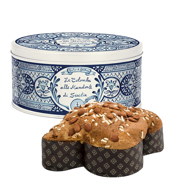 Dolce Gabbana Fiasconaro Панетоне "Alle mandorle di Sicilia" синя кутия