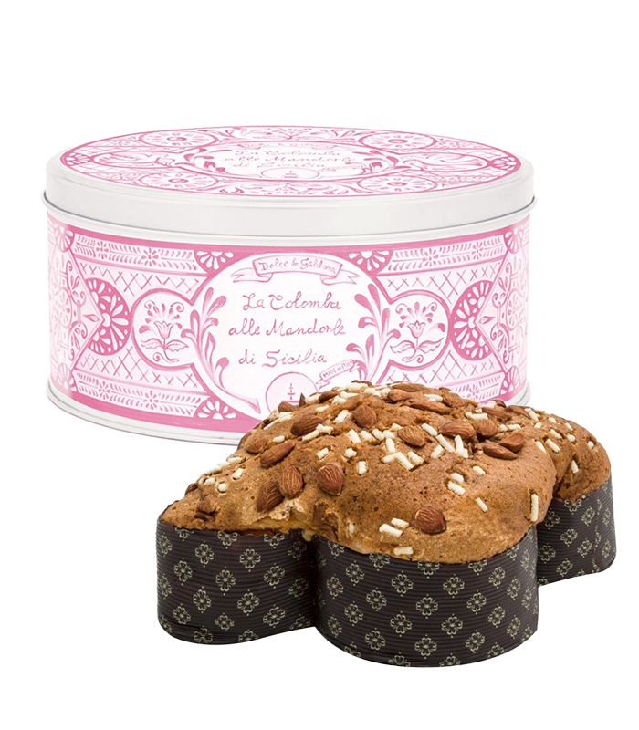 Dolce Gabbana Fiasconaro Панетоне "Alle mandorle di Sicilia" розова кутия