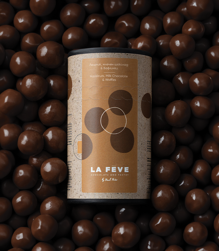 La Feve Hazelnuts, milk chocolate and wafers