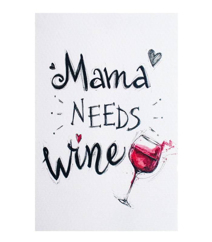 Картичка Mama Needs Wine