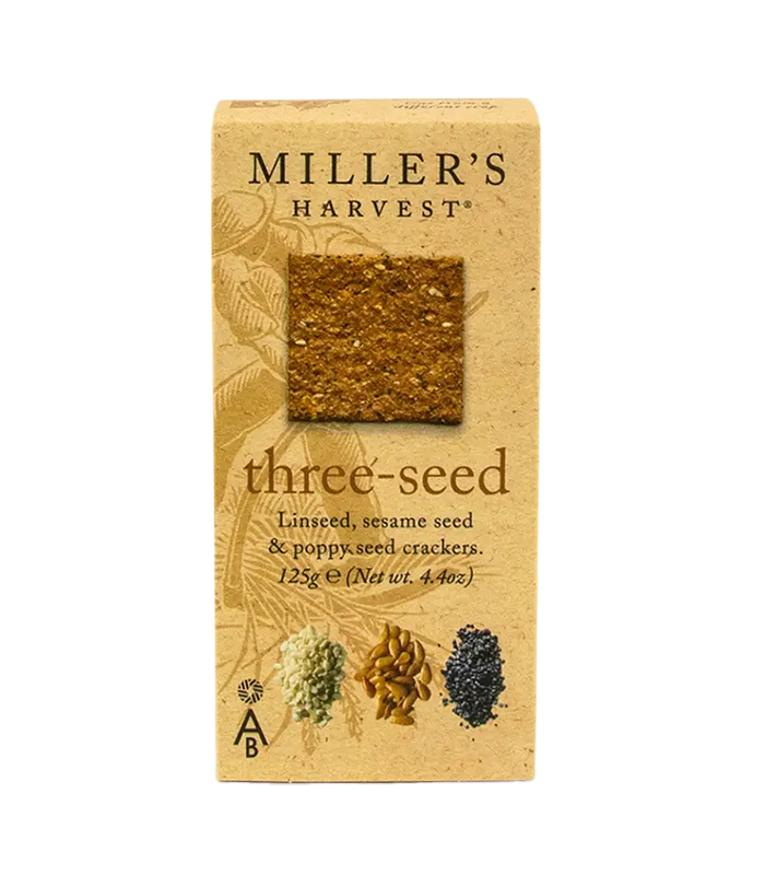 Английски пълнозърнести крекери с три вида семена – лен, сусам и мак