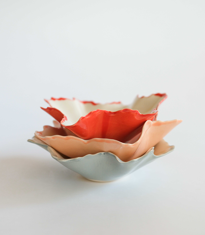 Pottery & Poetry Купа Blossom Scarlet Red