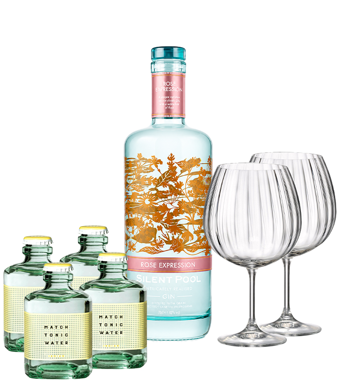 Pink Expression - Gin, Tonic, and 2 Bohemia glasses