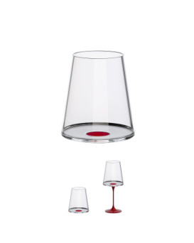 Split Glass Tumbler Red wine cup - Green - pack of 2