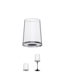 Split Glass Tumbler White wine cup - black - pack of 2