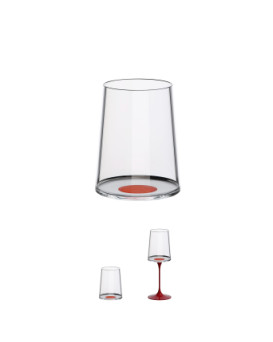 Split Glass Tumbler White wine cup red pack of 2