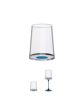 Split Glass Tumbler White wine cup blue pack of 2