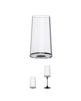 High glass flute split tumbler black 2 pcs.