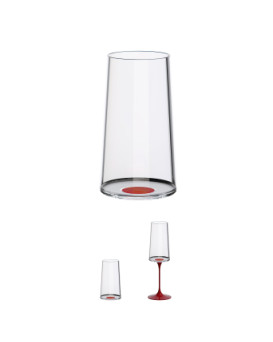 High glass flute split tumbler red 2 pcs.