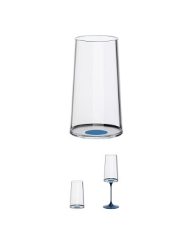 High glass flute split tumbler blue 2 pcs.