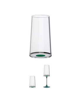 High glass flute split tumbler green 2 pcs.