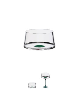 Split Glass Trebonn champagne glasses green set of 2