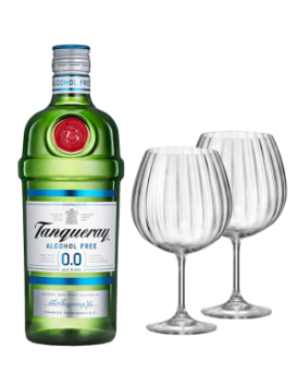 Джин Танкерей 0% с 2 бр. чаши за джин Бохемия