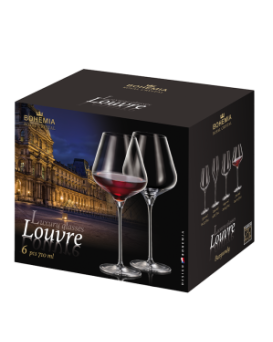 Комплект 6 чаши за червено вино Bohemia Crystal Louvre Burgundy 710 мл