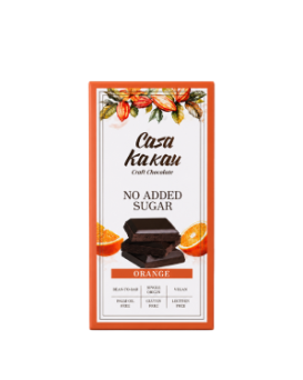 Casa Kakau Artisan Dark Chocolate with Orange, No Added Sugar