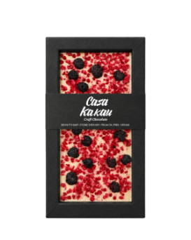 Casa Kakau Artisan White Chocolate with Blueberry and Raspberry